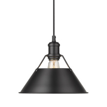 Golden 3306-M BLK-BLK - Yep by Golden Lighting Orwell 1-light 10in Pendant in Matte Black